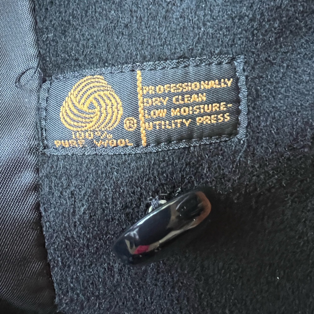 Larry Levine Black Trench Coat 100% Pure Wool - Picture 2 of 8